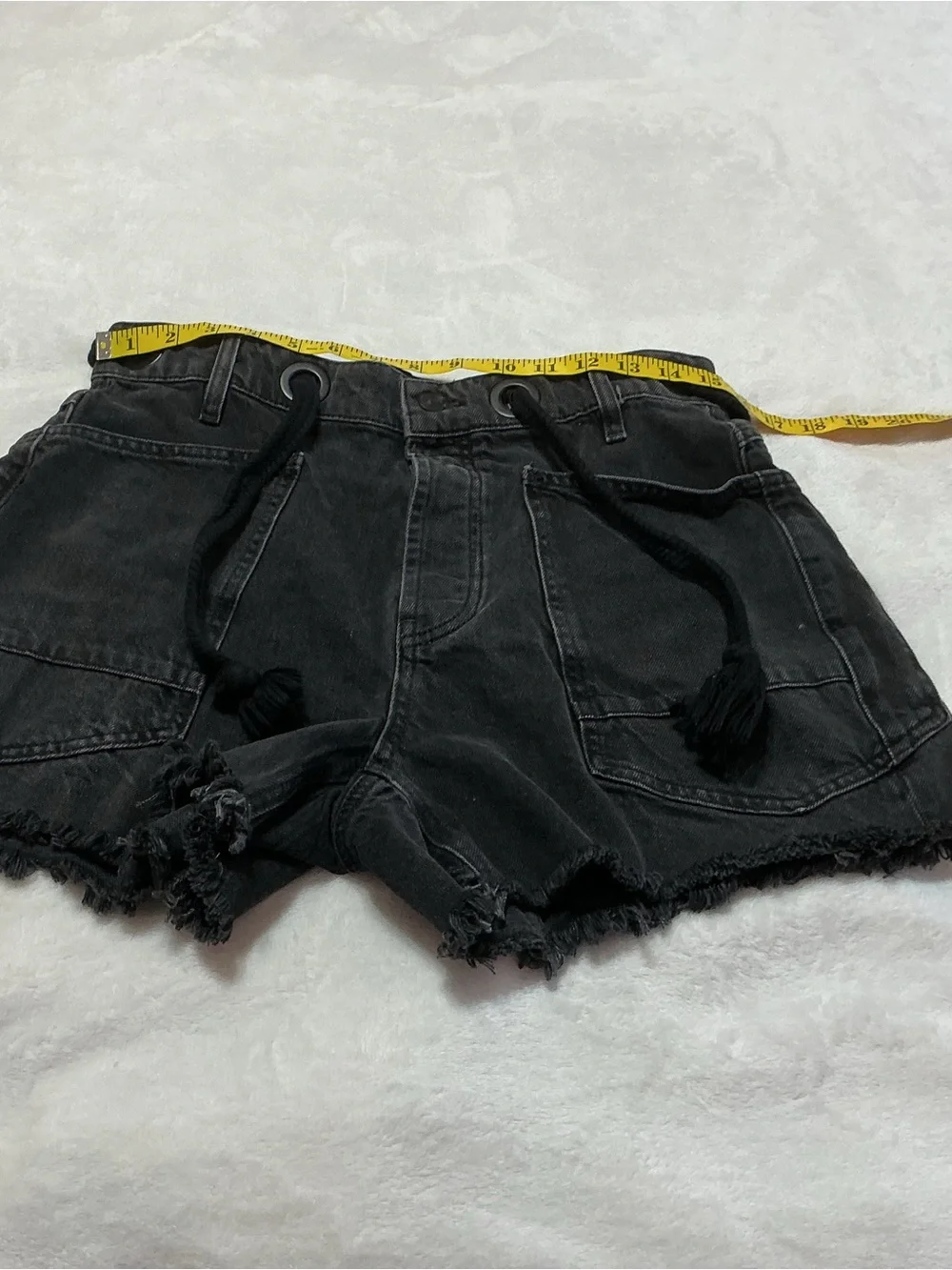 We The Free Moxie Denim Shorts Rope Belt Night Hawk Black Size 28 OB2201488